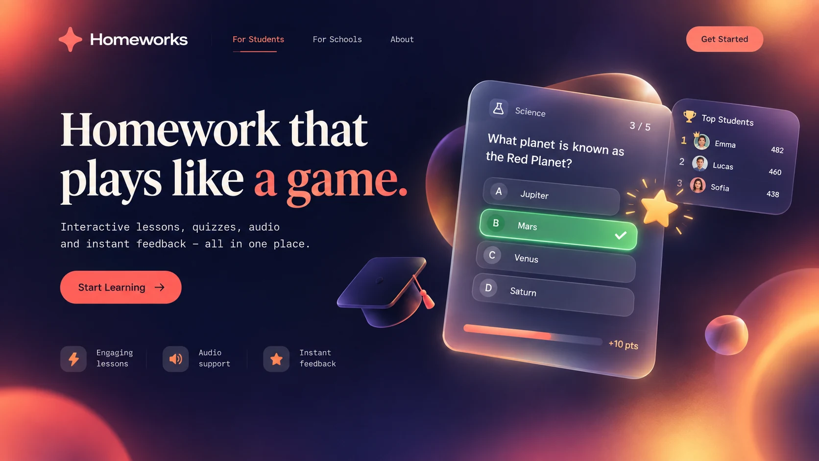 Homeworks — screenshot