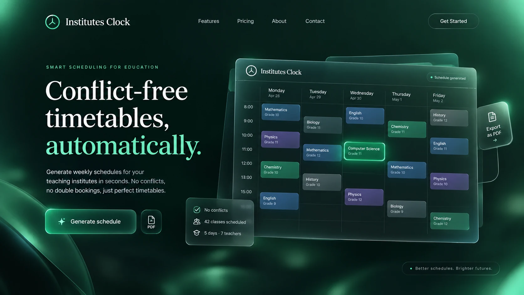 Institutes Clock — screenshot